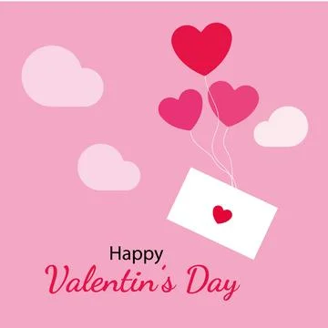 Happy valentine's day design with hanging heart 库存插图