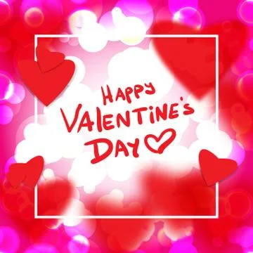 Happy valentines day design vector illustration. Red card backgr Stock Illustration