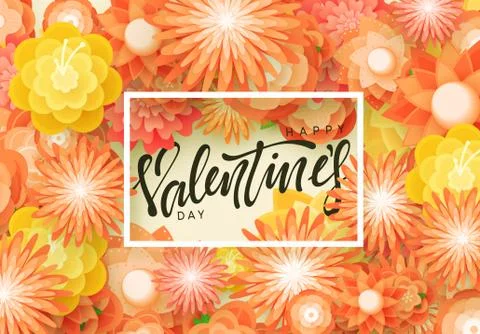 Happy Valentines Day. Flower colorful background. Stock Illustration