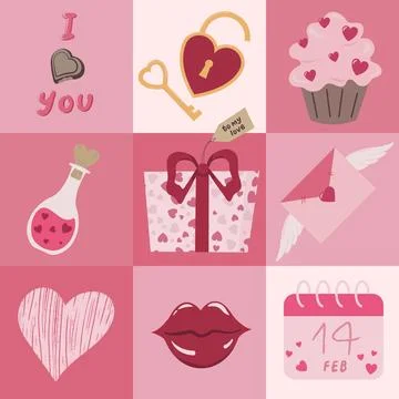 Happy Valentines day geometric pattern for holiday invitation, card, wrappi.. Stock Illustration