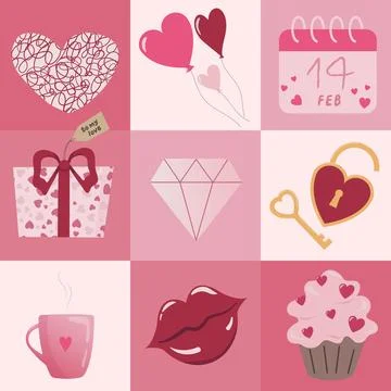 Happy Valentines day geometric pattern for holiday invitation, card, wrappi.. Stock Illustration