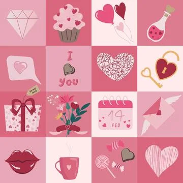 Happy Valentines day geometric pattern for holiday invitation, card, wrappi.. Stock Illustration