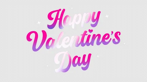 Happy Valentines Day Gradient Text Lettering Animation Stock Footage 323492163