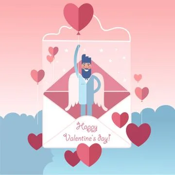 Happy Valentines Day greeting card Stock Illustration