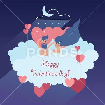 Happy Valentines Day greeting card Stock Illustration