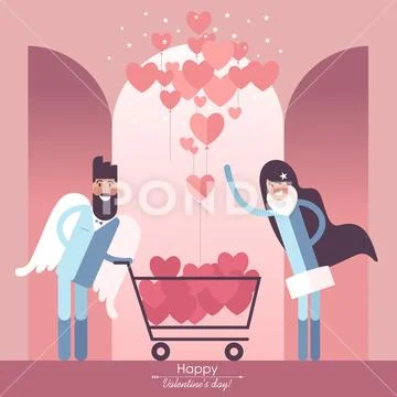 Happy Valentines Day greeting card Stock Illustration