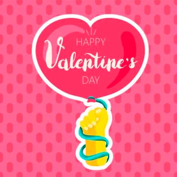 Happy Valentines Day greeting card color template イラスト素材