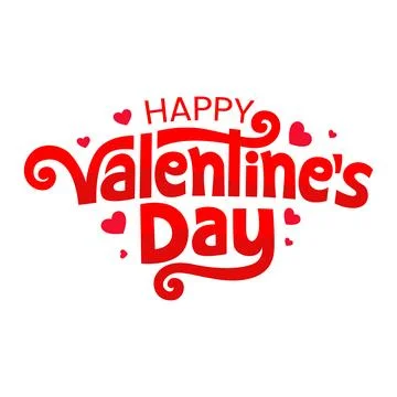 Happy Valentine's Day hand drawn lettering greeting card vector illustration Stock Illustration