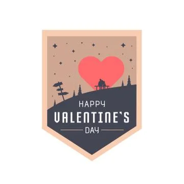 Happy Valentines Day logo. Vector illustration of a heart Stock Illustration