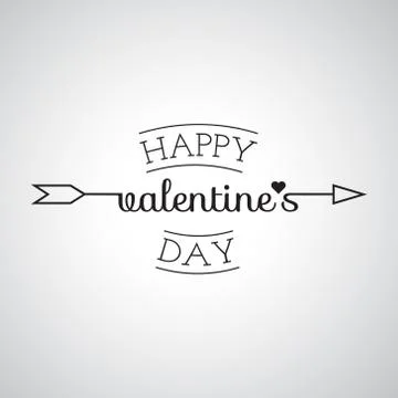 Happy Valentines Day logo. Vector illustration of a Cupid arrow Stock Illustration