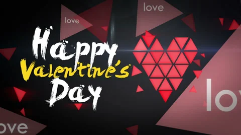 Happy Valentine's Day Looping Animation Stock Footage 34401767