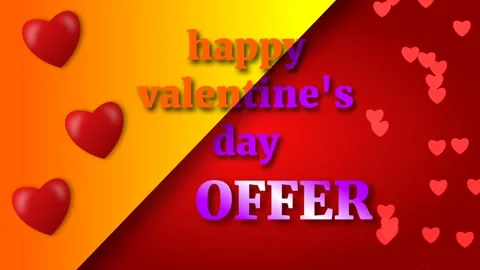 Happy valentine's day offer background with Swinging heart Stock Footage 230169942