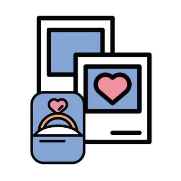 Happy valentines day proposal ring with heart Stock Illustration
