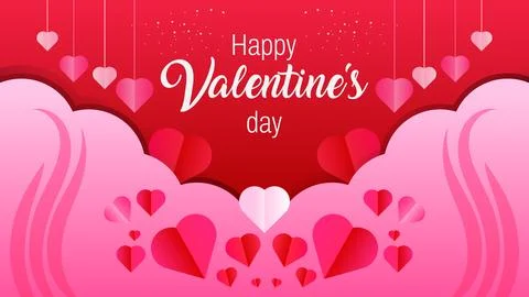 Happy valentines day rectangle background design Stock Illustration