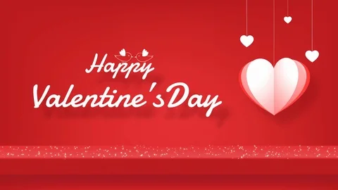Happy Valentine's Day script lettering inscription Greeting Card Stock Footage 121628667