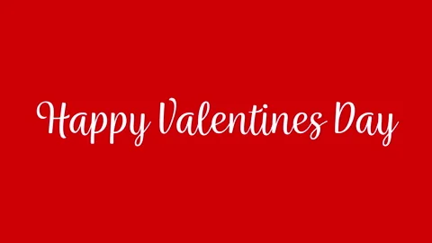 Happy Valentines Day Script Text on a Red Background Video stock 296502638