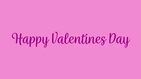 Happy Valentines Day Script Text on a Pink Background Video stock 296502781