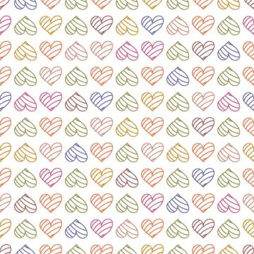 Happy Valentines day. Seamless pattern background with pastel hearts. Vector  스톡 일러스트