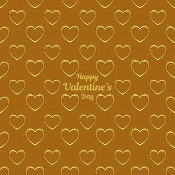 Happy Valentine's Day Seamless Pattern Vector Background Stock Illustration