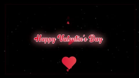 Happy Valentine's day text animation, Valentine Heart animation Stock Footage 313373931