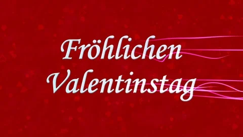 Happy Valentine's Day text in German "Frohlichen Valentinstag" formed from dust Stock Footage 71337534
