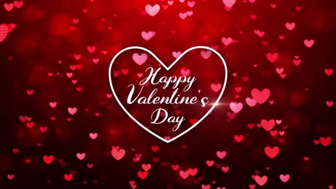 Happy Valentines Day text inside a white heart on a vibrant Stock Footage 294287673