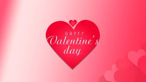 Happy Valentine's day Text on Red Love Bubble Stock Illustration