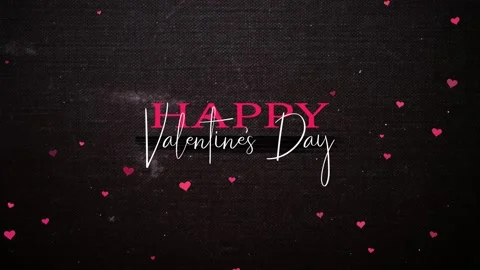 Happy Valentine's Day Title Graphics And Hearts Stock Footage 146708580