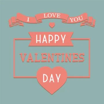 Happy valentines day vector background. Romantic greeting card, poster, brochure 库存插图