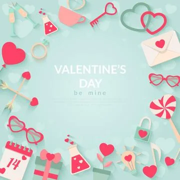 Happy Valentines Day Vector Background Stock Illustration