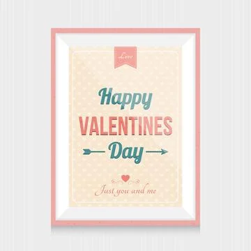 Happy valentines day vector frame Stock Illustration