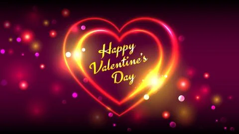 Happy valentines day vector greeting cards, bright red golden heart shape, bokeh Illustrazione stock