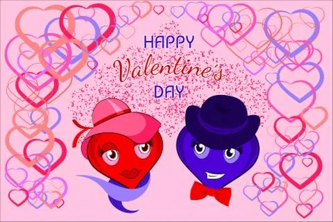 Happy Valentine's day. Vector template Illustrazione stock