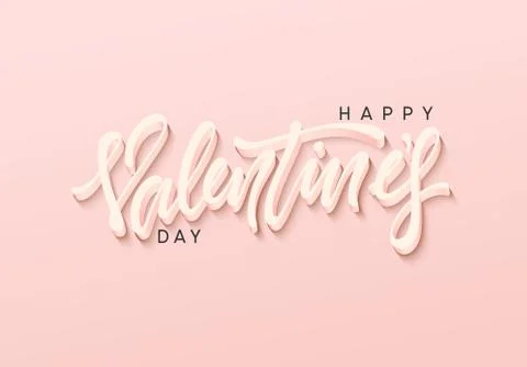 Happy Valentines Day vector text. Lettering design greeting card Stock Illustration