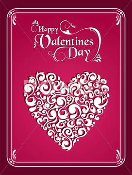 Happy valentines day vintage heart background Stock Illustration