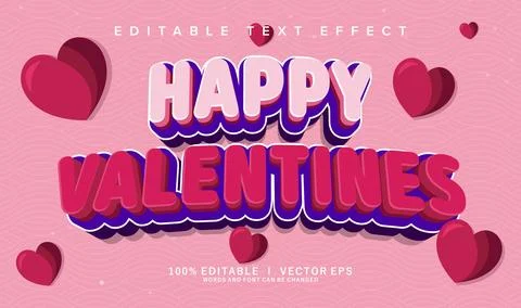 Happy valentines vector text effect with modern style design Stock Illustration