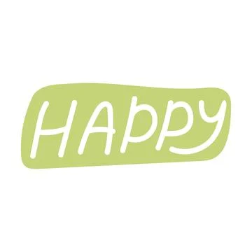 Happy Vector Lettering Stock Illustration