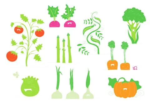 Happy veggies Stock Illustration