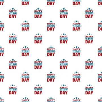 Happy veterans day pattern seamless vector Stock Illustration