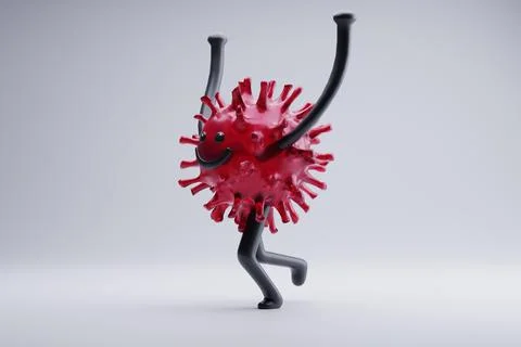 Happy Virus Dancing Studio Background Stock Illustration