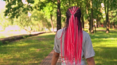 Happy walking in park slow motion Stock Footage 152043221