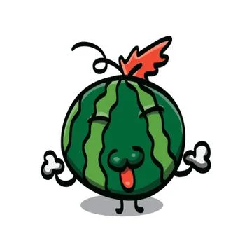 Happy Watermelon Character Illustrazione stock