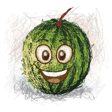 Happy watermelon Stock Illustration