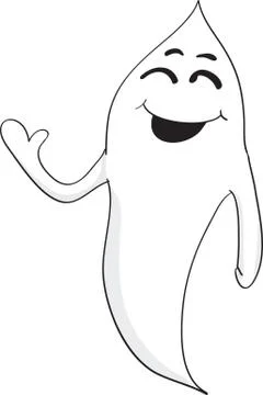 Happy waving ghost 스톡 일러스트