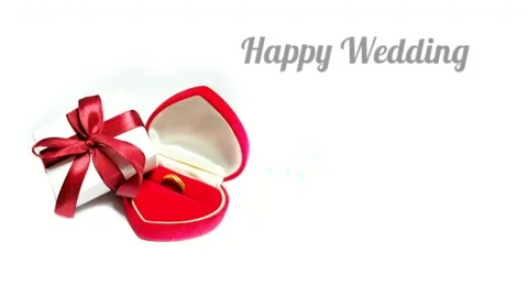 Happy wedding quotes with gift background Stock Footage 142291666