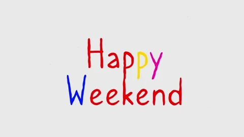 Happy Weekend Flickering Text Effect Stock Footage 207014240