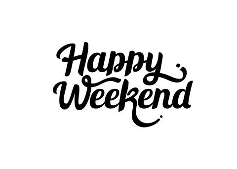 Happy weekend hand lettering vector Stock Illustration