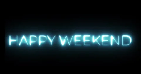Happy weekend neon text animation Stock Footage 287404864