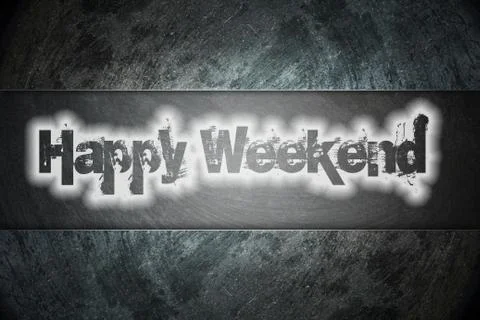 Happy weekend text on background Stock Illustration