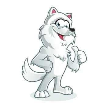 Happy White Wolf Stock Illustration